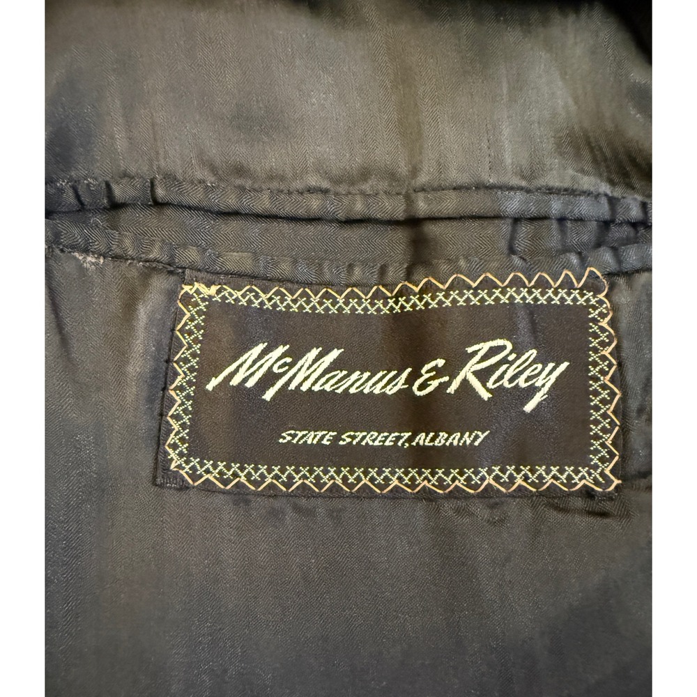 McManus & Riley Overcoat Mens XL Black Fair Vintage Union Made Wool Coat 60's - Picture 4 of 12
